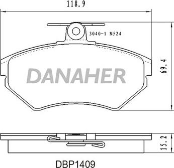 Danaher DBP1409 - Kit de plaquettes de frein, frein à disque cwaw.fr