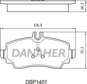 Danaher DBP1401 - Kit de plaquettes de frein, frein à disque cwaw.fr