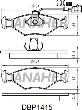 Danaher DBP1415 - Kit de plaquettes de frein, frein à disque cwaw.fr