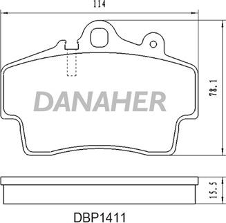 Danaher DBP1411 - Kit de plaquettes de frein, frein à disque cwaw.fr