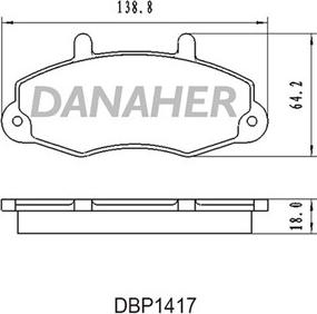 Danaher DBP1417 - Kit de plaquettes de frein, frein à disque cwaw.fr