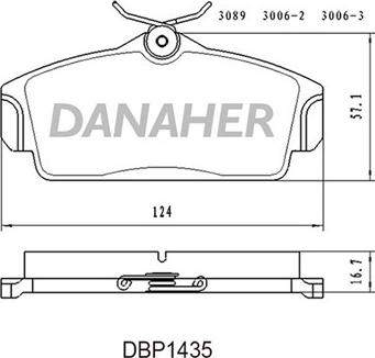 Danaher DBP1435 - Kit de plaquettes de frein, frein à disque cwaw.fr