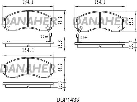 Danaher DBP1433 - Kit de plaquettes de frein, frein à disque cwaw.fr