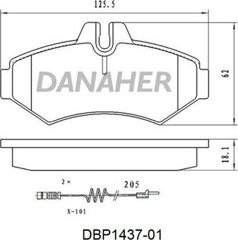 Danaher DBP1437-01 - Kit de plaquettes de frein, frein à disque cwaw.fr