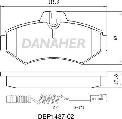 Danaher DBP1437-02 - Kit de plaquettes de frein, frein à disque cwaw.fr