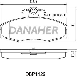 Danaher DBP1429 - Kit de plaquettes de frein, frein à disque cwaw.fr