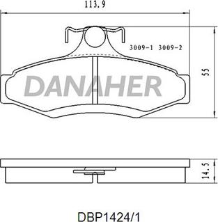 Danaher DBP1424/1 - Kit de plaquettes de frein, frein à disque cwaw.fr