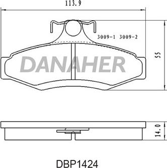 Danaher DBP1424 - Kit de plaquettes de frein, frein à disque cwaw.fr