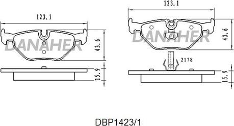 Danaher DBP1423/1 - Kit de plaquettes de frein, frein à disque cwaw.fr