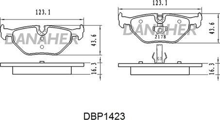 Danaher DBP1423 - Kit de plaquettes de frein, frein à disque cwaw.fr