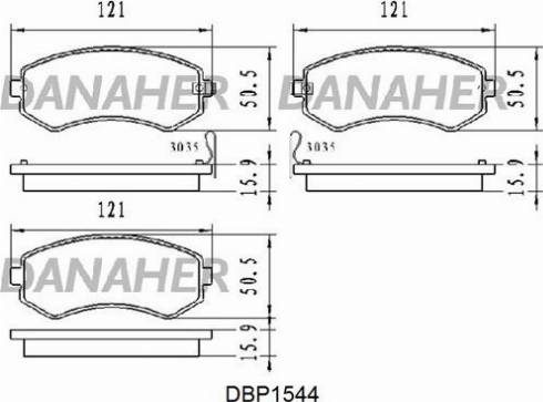 Danaher DBP1544 - Kit de plaquettes de frein, frein à disque cwaw.fr