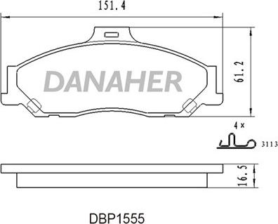 Danaher DBP1555 - Kit de plaquettes de frein, frein à disque cwaw.fr