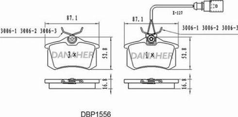 Danaher DBP1556 - Kit de plaquettes de frein, frein à disque cwaw.fr