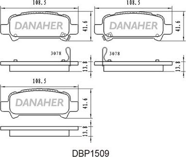 Danaher DBP1509 - Kit de plaquettes de frein, frein à disque cwaw.fr