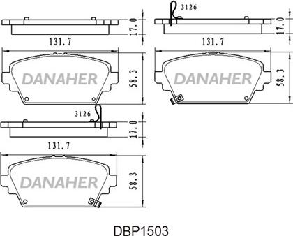 Danaher DBP1503 - Kit de plaquettes de frein, frein à disque cwaw.fr