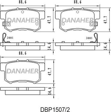 Danaher DBP1507/2 - Kit de plaquettes de frein, frein à disque cwaw.fr