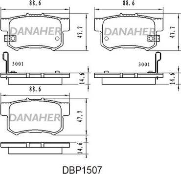 Danaher DBP1507 - Kit de plaquettes de frein, frein à disque cwaw.fr