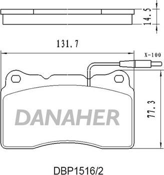 Danaher DBP1516/2 - Kit de plaquettes de frein, frein à disque cwaw.fr