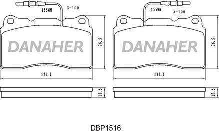 Danaher DBP1516 - Kit de plaquettes de frein, frein à disque cwaw.fr