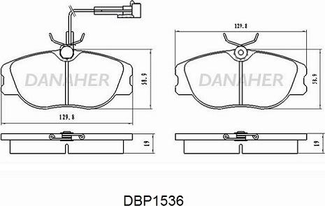 Danaher DBP1536 - Kit de plaquettes de frein, frein à disque cwaw.fr