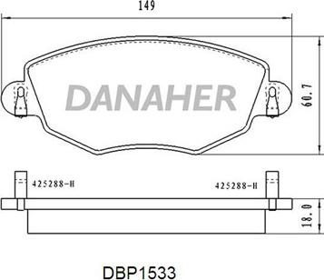 Danaher DBP1533 - Kit de plaquettes de frein, frein à disque cwaw.fr