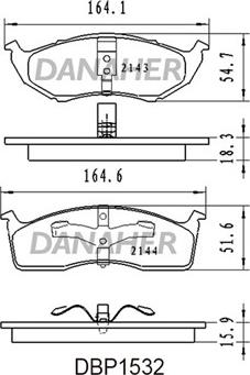 Danaher DBP1532 - Kit de plaquettes de frein, frein à disque cwaw.fr