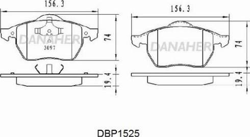 Danaher DBP1525 - Kit de plaquettes de frein, frein à disque cwaw.fr