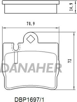 Danaher DBP1697/1 - Kit de plaquettes de frein, frein à disque cwaw.fr