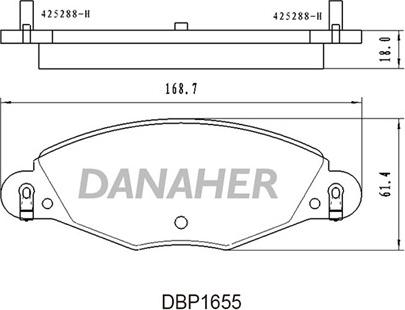 Danaher DBP1655 - Kit de plaquettes de frein, frein à disque cwaw.fr