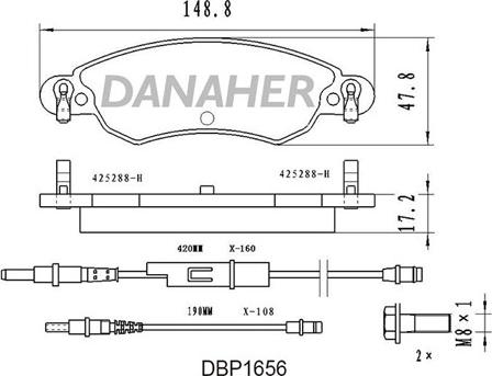 Danaher DBP1656 - Kit de plaquettes de frein, frein à disque cwaw.fr