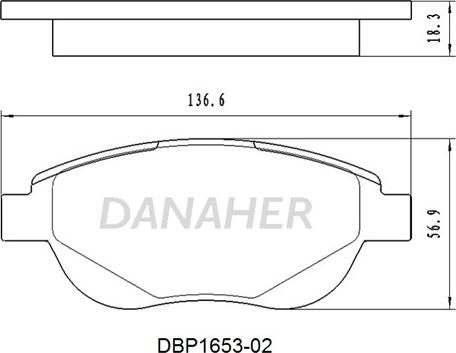 Danaher DBP1653-02 - Kit de plaquettes de frein, frein à disque cwaw.fr