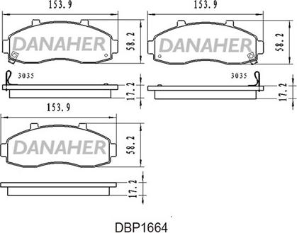 Danaher DBP1664 - Kit de plaquettes de frein, frein à disque cwaw.fr