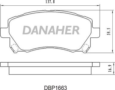 Danaher DBP1663 - Kit de plaquettes de frein, frein à disque cwaw.fr