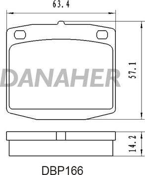 Danaher DBP166 - Kit de plaquettes de frein, frein à disque cwaw.fr