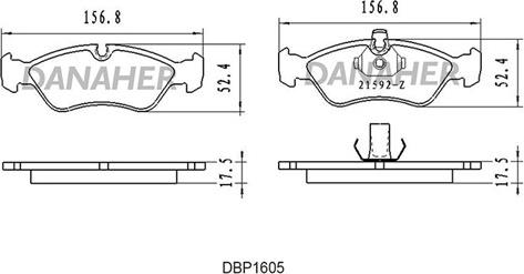 Danaher DBP1605 - Kit de plaquettes de frein, frein à disque cwaw.fr