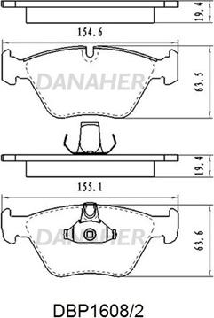 Danaher DBP1608/2 - Kit de plaquettes de frein, frein à disque cwaw.fr