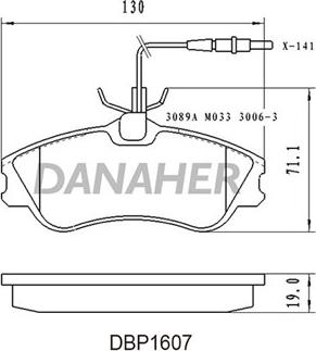 Danaher DBP1607 - Kit de plaquettes de frein, frein à disque cwaw.fr