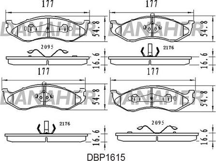 Danaher DBP1615 - Kit de plaquettes de frein, frein à disque cwaw.fr