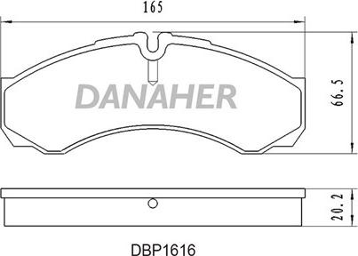 Danaher DBP1616 - Kit de plaquettes de frein, frein à disque cwaw.fr