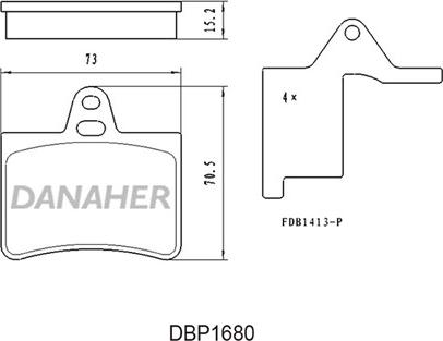 Danaher DBP1680 - Kit de plaquettes de frein, frein à disque cwaw.fr