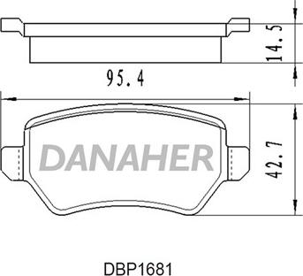 Danaher DBP1681 - Kit de plaquettes de frein, frein à disque cwaw.fr