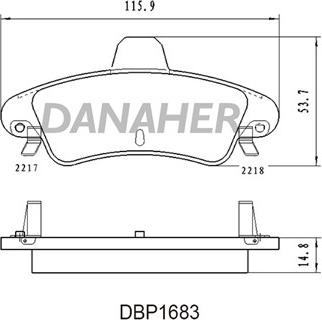 Danaher DBP1683 - Kit de plaquettes de frein, frein à disque cwaw.fr