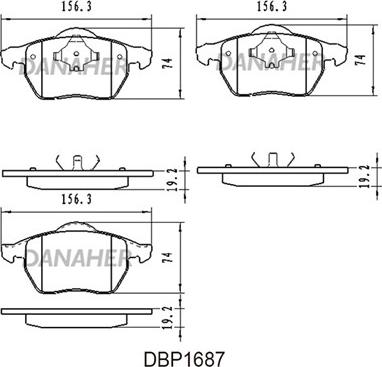 Danaher DBP1687 - Kit de plaquettes de frein, frein à disque cwaw.fr