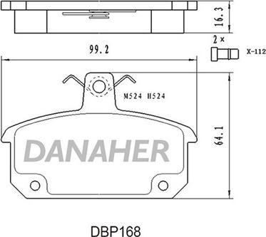 Danaher DBP168 - Kit de plaquettes de frein, frein à disque cwaw.fr