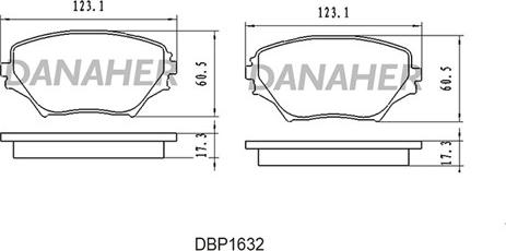 Danaher DBP1632 - Kit de plaquettes de frein, frein à disque cwaw.fr