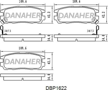 Danaher DBP1622 - Kit de plaquettes de frein, frein à disque cwaw.fr