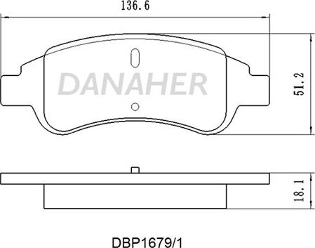 Danaher DBP1679/1 - Kit de plaquettes de frein, frein à disque cwaw.fr