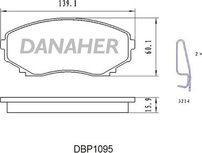 Danaher DBP1095 - Kit de plaquettes de frein, frein à disque cwaw.fr