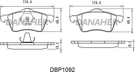 Danaher DBP1092 - Kit de plaquettes de frein, frein à disque cwaw.fr