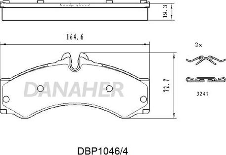 Danaher DBP1046/4 - Kit de plaquettes de frein, frein à disque cwaw.fr